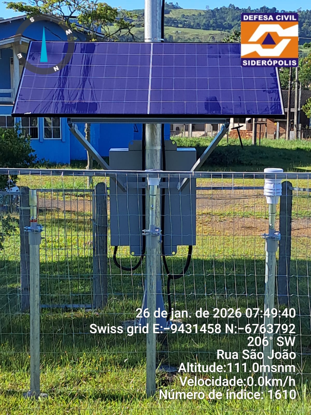 Siderópolis conclui implantação da primeira estação hidrometeorológica 