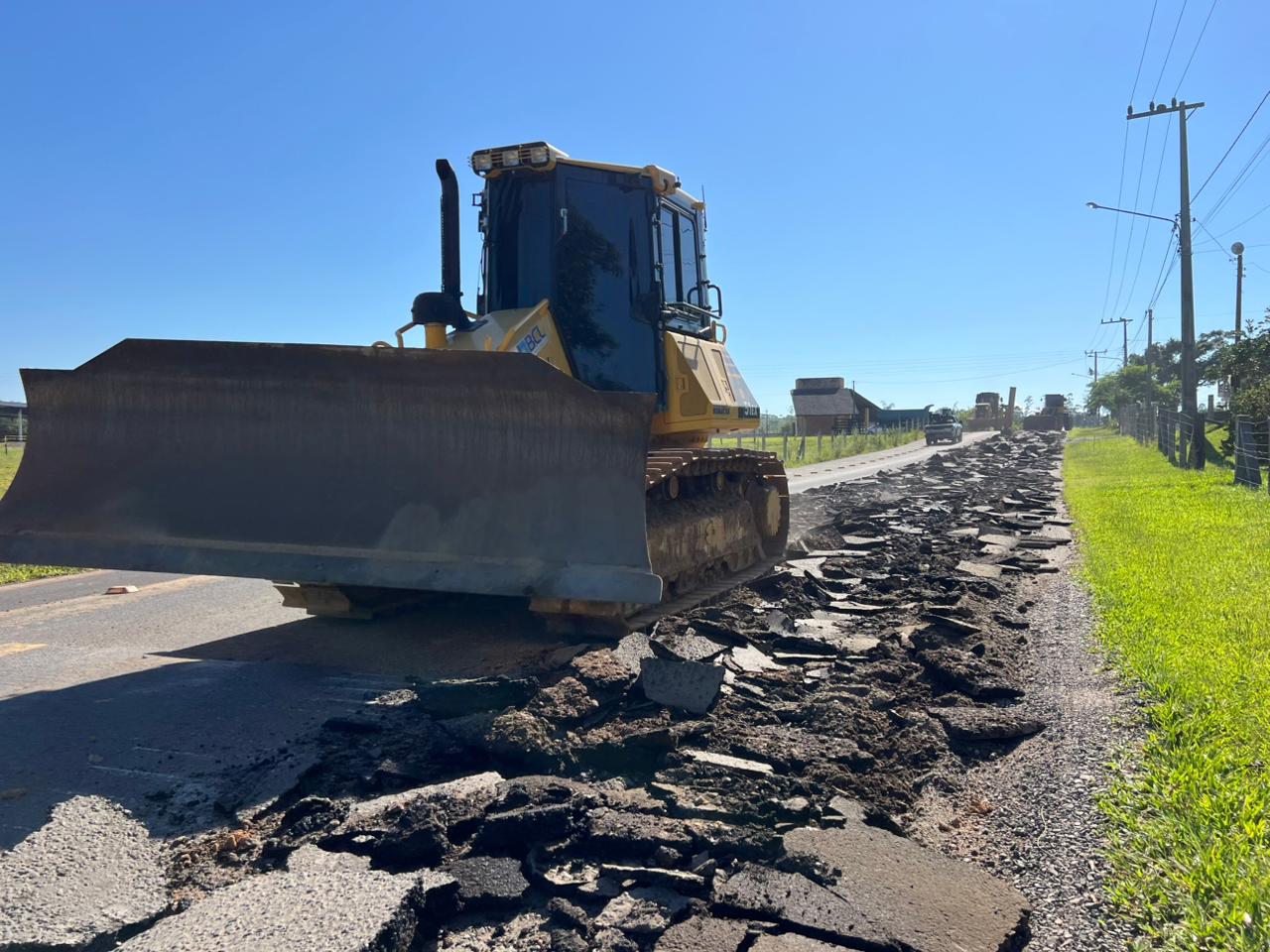 Obras de recuperação da Rodovia Padre Herval Fontanella
